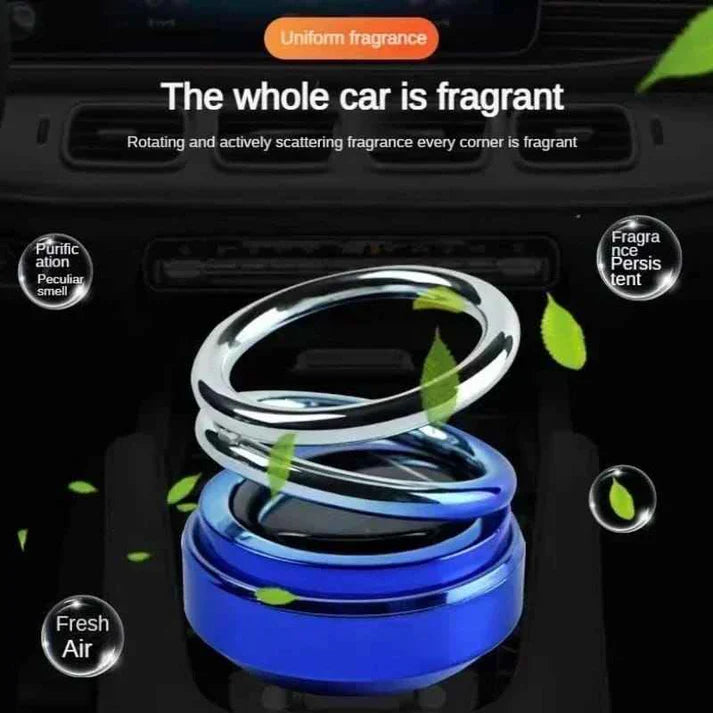 Double Ring Solar Car Perfume Diffuser – Luxury Solar-Powered Car Air Freshener & Odor Eliminator